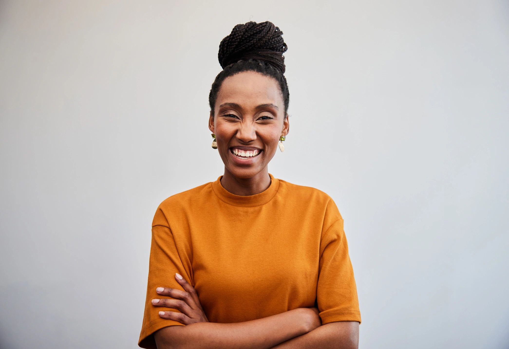 Confident patient smiling after orthodontic care